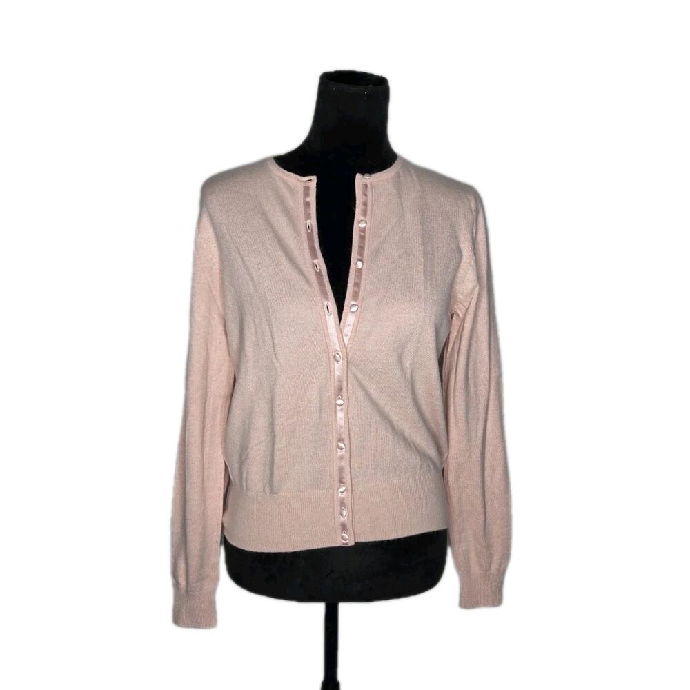 Marks & Spencer Pale Pink Cashmere Blend Cardigan Soft Knit UK10 US6